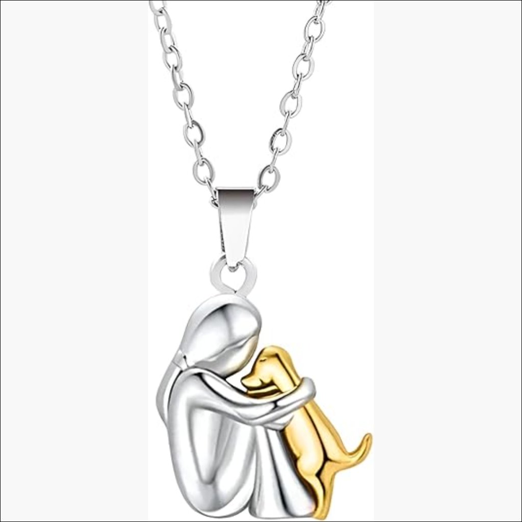 925 Sterling Silver Hug Necklace With 14k Gold Accents, Pendant